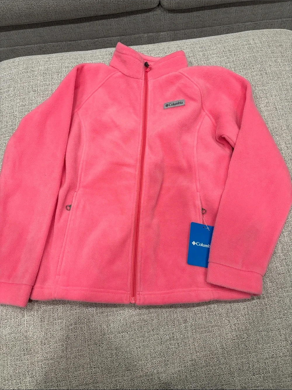 Columbia Pink Full-Zip Kids Fleece Jacket